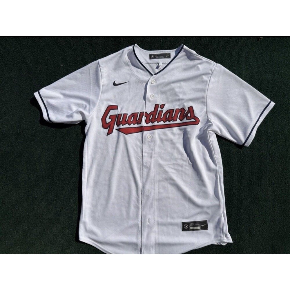 Men’s Sz Large Nike Cleveland Guardians Baseball Jersey White Fan Blank MLB New